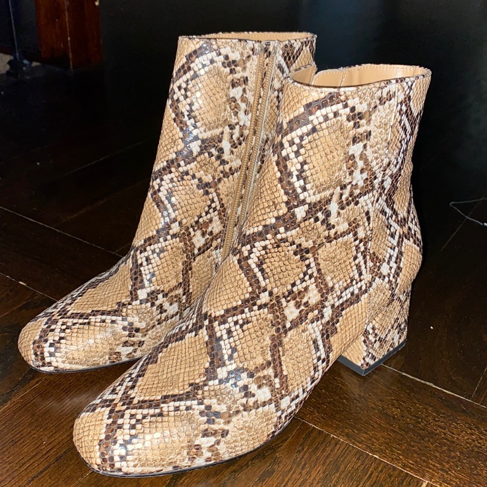 Steve Madden snake print booties